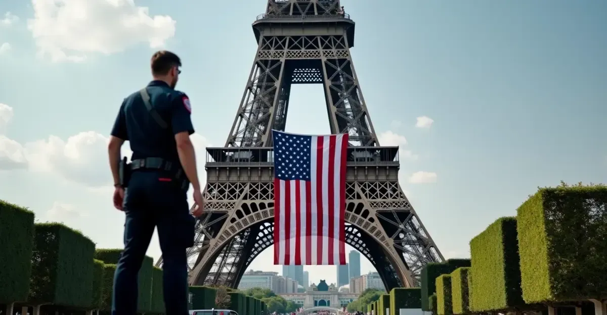 Homem Preso por Pendurar Bandeira dos EUA na Torre Eiffel